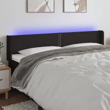 vidaXL fekete szövet LED-es fejtámla 203 x 16 x 78/88 cm