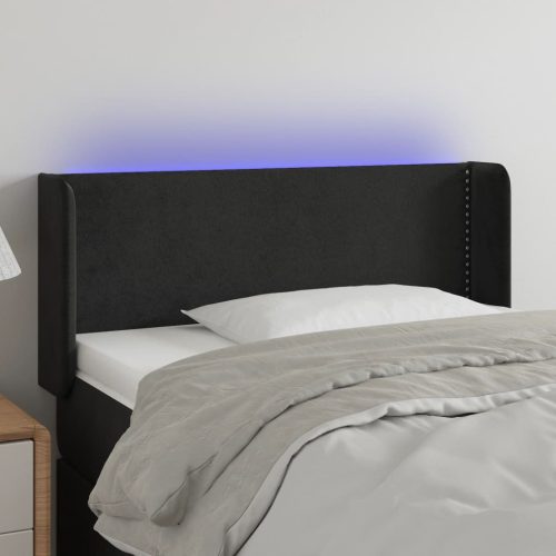 vidaXL fekete bársony LED-es fejtámla 103 x 16 x 78/88 cm