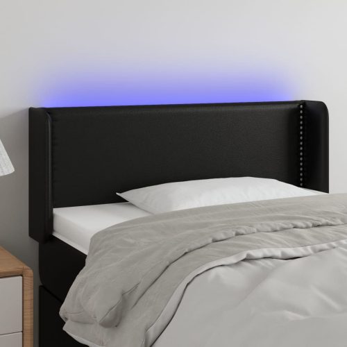 vidaXL fekete műbőr LED-es fejtámla 83 x 16 x 78/88 cm