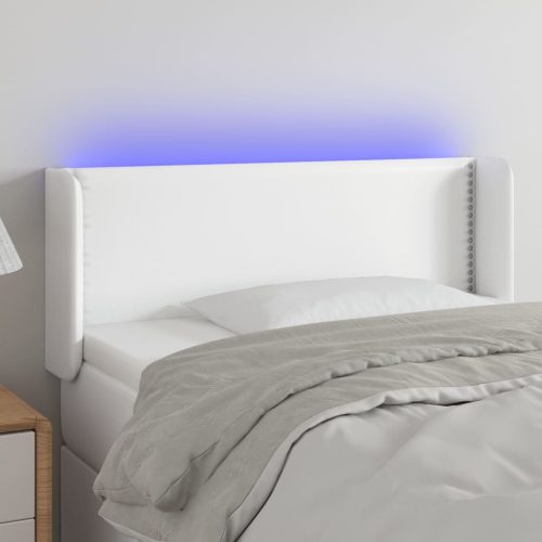 vidaXL fehér műbőr LED-es fejtámla 83x16x78/88 cm