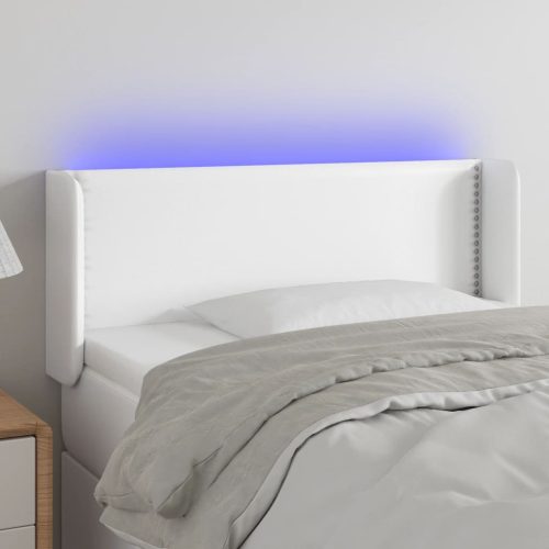 vidaXL fehér műbőr LED-es fejtámla 93x16x78/88 cm