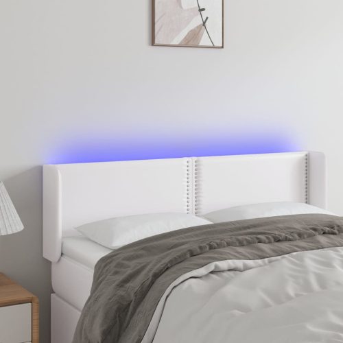 vidaXL fehér műbőr LED-es fejtámla 147x16x78/88 cm