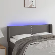   vidaXL szürke műbőr LED-es fejtámla szárnyakkal 147x16x78/88 cm