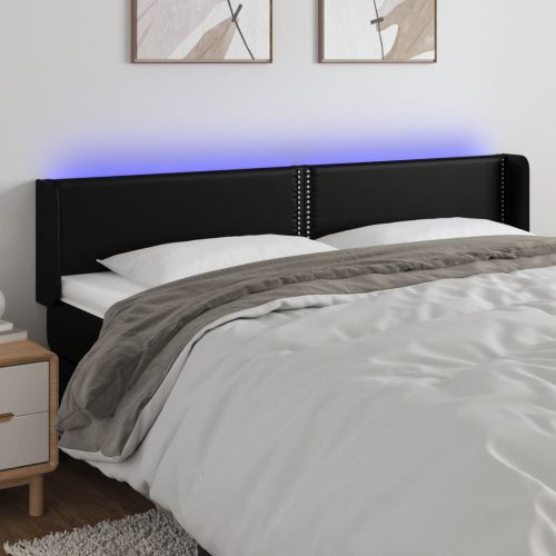 vidaXL fekete műbőr LED-es fejtámla 183 x 16 x 78/88 cm