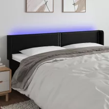 vidaXL fekete műbőr LED-es fejtámla 203 x 16 x 78/88 cm