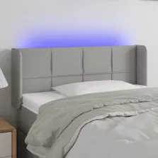   vidaXL világosszürke szövet LED-es fejtámla 83 x 16 x 78/88 cm