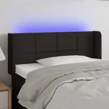 vidaXL fekete szövet LED-es fejtámla 93 x 16 x 78/88 cm