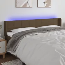   vidaXL sötétbarna szövet LED-es fejtámla 183 x 16 x 78/88 cm