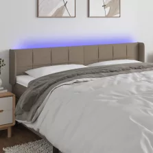   vidaXL tópszínű szövet LED-es fejtámla 183 x 16 x 78/88 cm