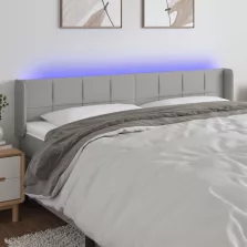   vidaXL világosszürke szövet LED-es fejtámla 203 x 16 x 78/88 cm