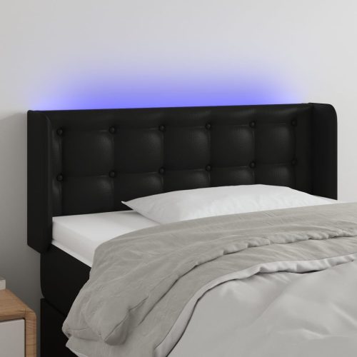 vidaXL fekete műbőr LED-es fejtámla 83 x 16 x 78/88 cm