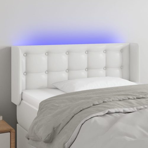 vidaXL fehér műbőr LED-es fejtámla 83x16x78/88 cm