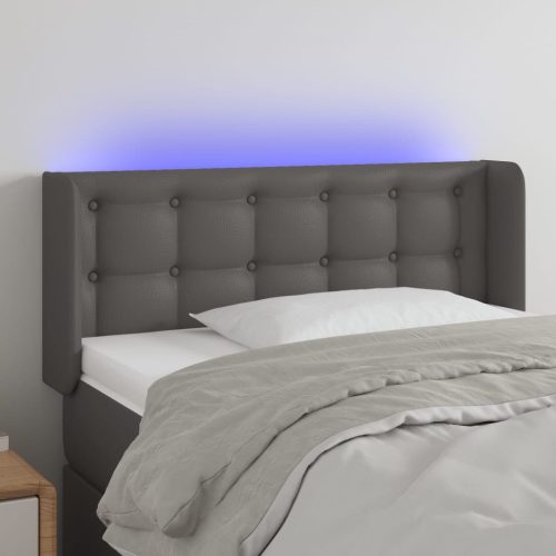 vidaXL szürke műbőr LED-es fejtámla 83x16x78/88 cm