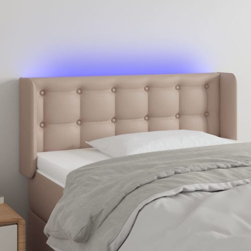 vidaXL fekete műbőr LED-es fejtámla 83x16x78/88 cm