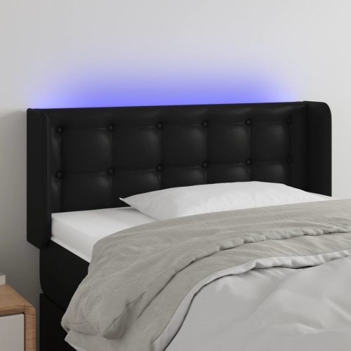 vidaXL fekete műbőr LED-es fejtámla 93 x 16 x 78/88 cm