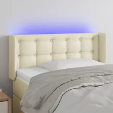   vidaXL krémszínű műbőr LED-es fejtámla 103 x 16 x 78/88 cm