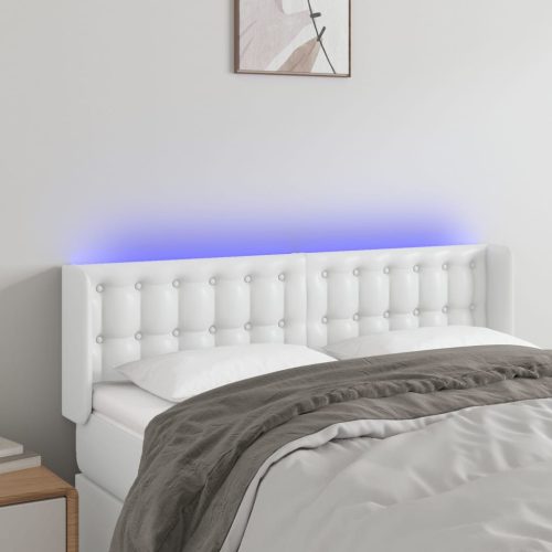 vidaXL fehér műbőr LED-es fejtámla 147x16x78/88 cm