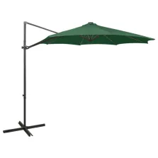   vidaXL zöld konzolos napernyő rúddal és LED-fényekkel 300 cm