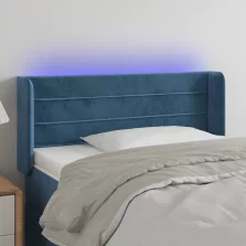   vidaXL sötétkék bársony LED-es fejtámla 83 x 16 x 78/88 cm