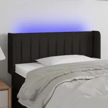 vidaXL fekete szövet LED-es fejtámla 83 x 16 x 78/88 cm
