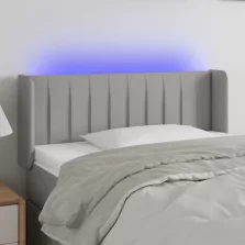  vidaXL világosszürke szövet LED-es fejtámla 93 x 16 x 78/88 cm
