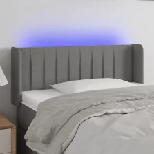   vidaXL sötétszürke szövet LED-es fejtámla 103 x 16 x 78/88 cm