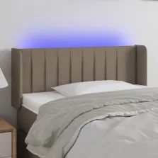  vidaXL tópszínű szövet LED-es fejtámla 103 x 16 x 78/88 cm