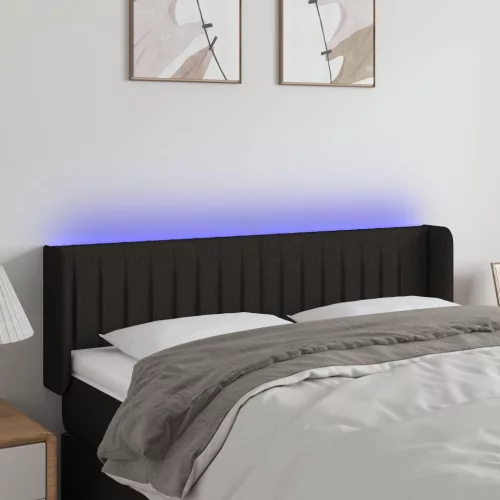 vidaXL fekete szövet LED-es fejtámla 147 x 16 x 78/88 cm