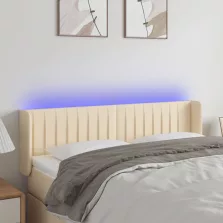   vidaXL krémszínű szövet LED-es fejtámla 147 x 16 x 78/88 cm