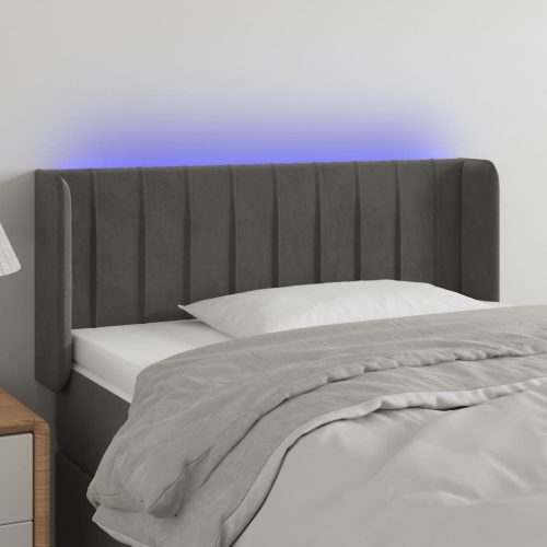 vidaXL sötétszürke bársony LED-es fejtámla 83 x 16 x 78/88 cm