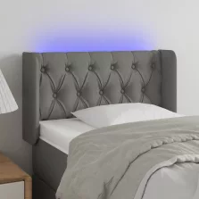   vidaXL sötétszürke szövet LED-es fejtámla 83 x 16 x 78/88 cm