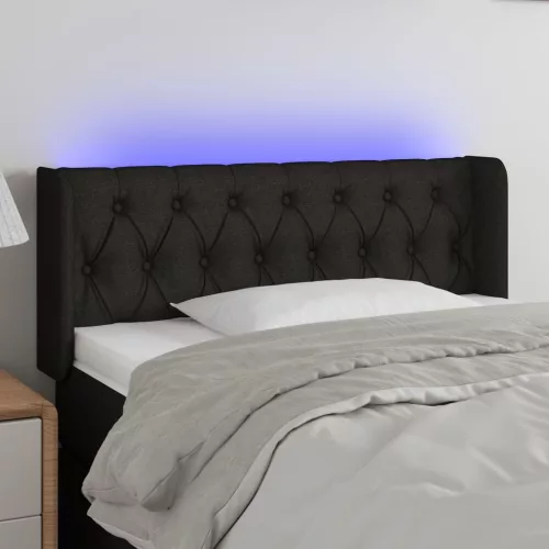 vidaXL fekete szövet LED-es fejtámla 93 x 16 x 78/88 cm
