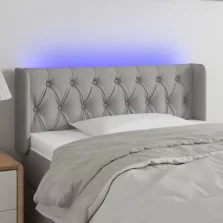   vidaXL világosszürke szövet LED-es fejtámla 103 x 16 x 78/88 cm