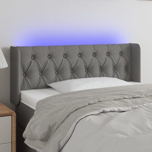 vidaXL sötétszürke szövet LED-es fejtámla 103 x 16 x 78/88 cm