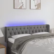   vidaXL sötétszürke szövet LED-es fejtámla 147 x 16 x 78/88 cm