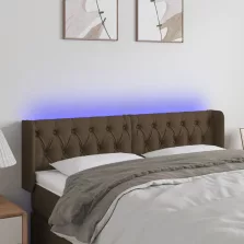   vidaXL sötétbarna szövet LED-es fejtámla 147 x 16 x 78/88 cm