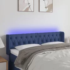 vidaXL kék szövet LED-es fejtámla 147 x 16 x 78/88 cm