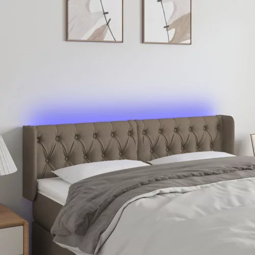 vidaXL tópszínű szövet LED-es fejtámla 163 x 16 x 78/88 cm