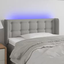   vidaXL világosszürke szövet LED-es fejtámla 83 x 16 x 78/88 cm