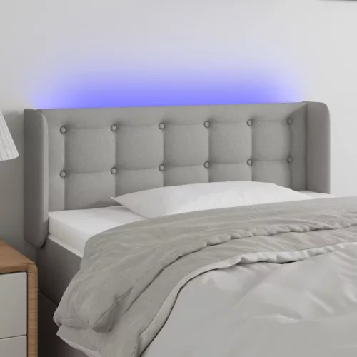 vidaXL világosszürke szövet LED-es fejtámla 83 x 16 x 78/88 cm