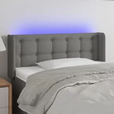  vidaXL sötétszürke szövet LED-es fejtámla 83 x 16 x 78/88 cm