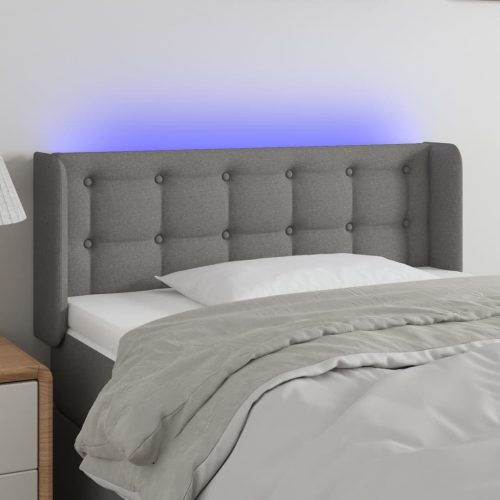 vidaXL sötétszürke szövet LED-es fejtámla 83 x 16 x 78/88 cm