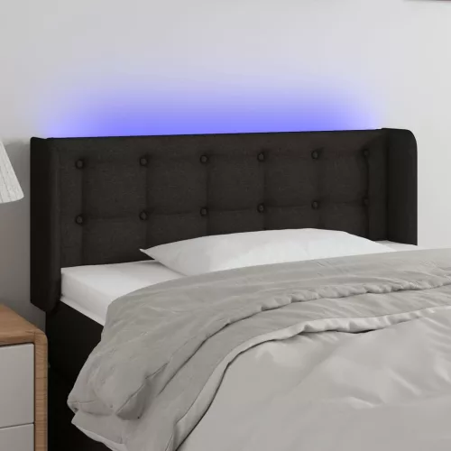 vidaXL fekete szövet LED-es fejtámla 83 x 16 x 78/88 cm