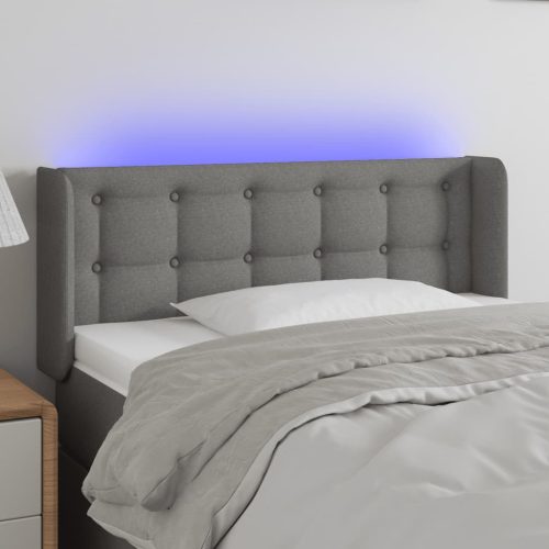 vidaXL sötétszürke szövet LED-es fejtámla 93 x 16 x 78/88 cm