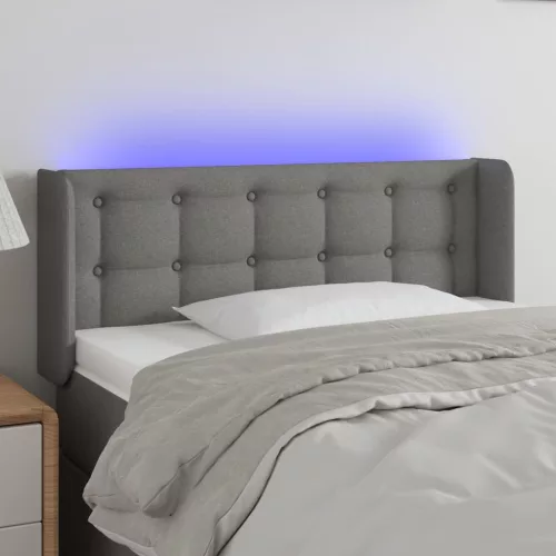 vidaXL sötétszürke szövet LED-es fejtámla 103 x 16 x 78/88 cm