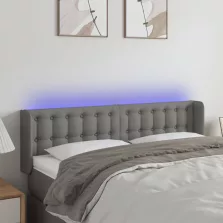   vidaXL sötétszürke szövet LED-es fejtámla 147 x 16 x 78/88 cm