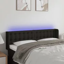 vidaXL fekete szövet LED-es fejtámla 147 x 16 x 78/88 cm
