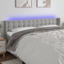   vidaXL világosszürke szövet LED-es fejtámla 183 x 16 x 78/88 cm