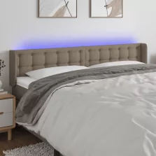   vidaXL tópszínű szövet LED-es fejtámla 183 x 16 x 78/88 cm