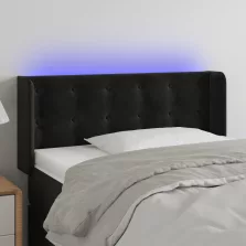 vidaXL fekete bársony LED-es fejtámla 103 x 16 x 78/88 cm
